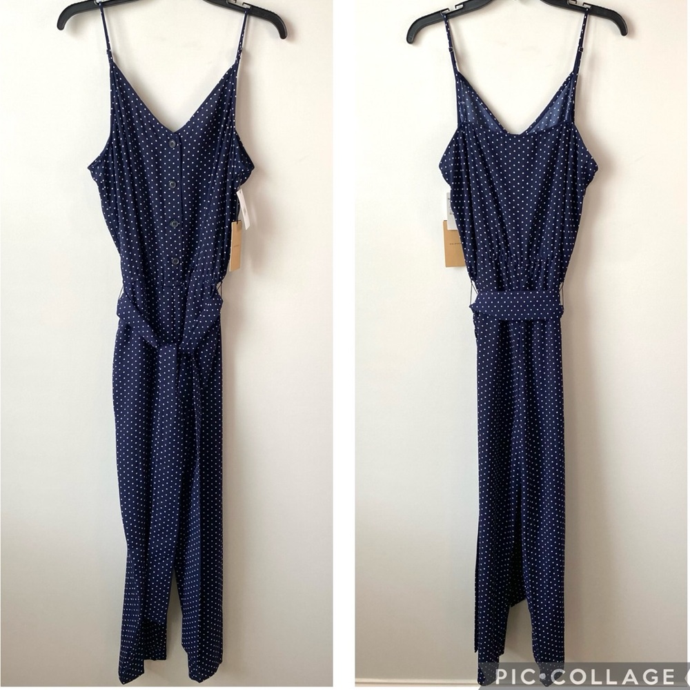 Halogen Navy Polka Dot Jumpsuit
